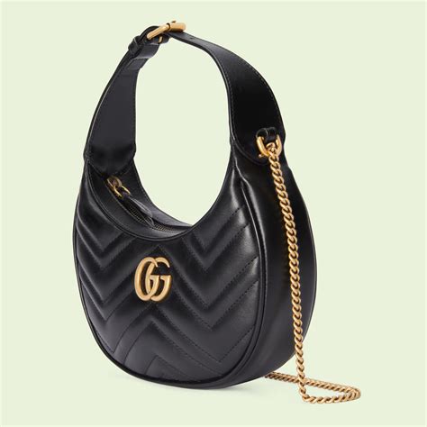 black gucci large half moon bag|Gucci marmont velvet mini bag.